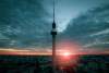 Berlin, skyline, sunset, antenna